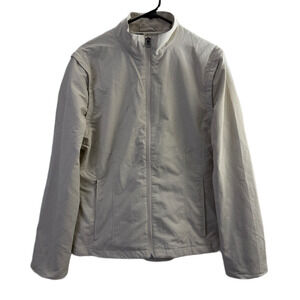 Scottevest Sterling Jacket Womens Large Beige Outdoors Full ZIp TEC Utility